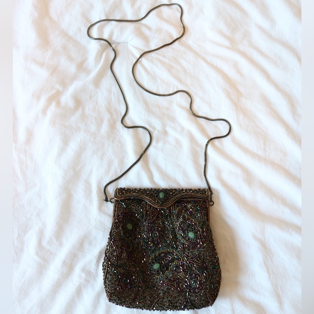 Vintage | Elegant Black Beaded Boho Clutch Bag